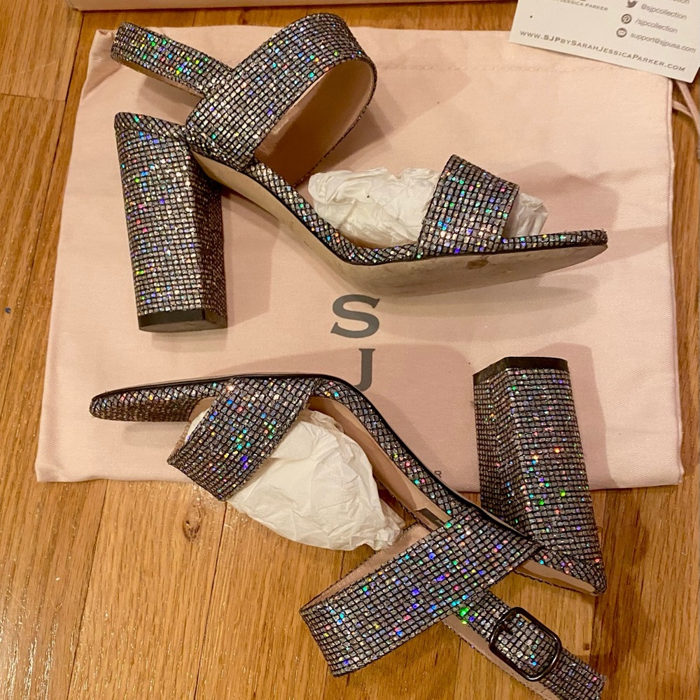 SJP by Sarah Jessica Parker High Block Heel Size 6 w/ Original Dust-bag and Box